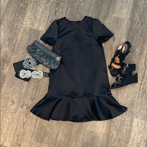 Satin Black Cocktail Dress